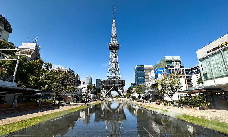 日本で初めての集約電波鉄塔<br />
中部電力 MIRAI TOWERとHisaya-odori Park