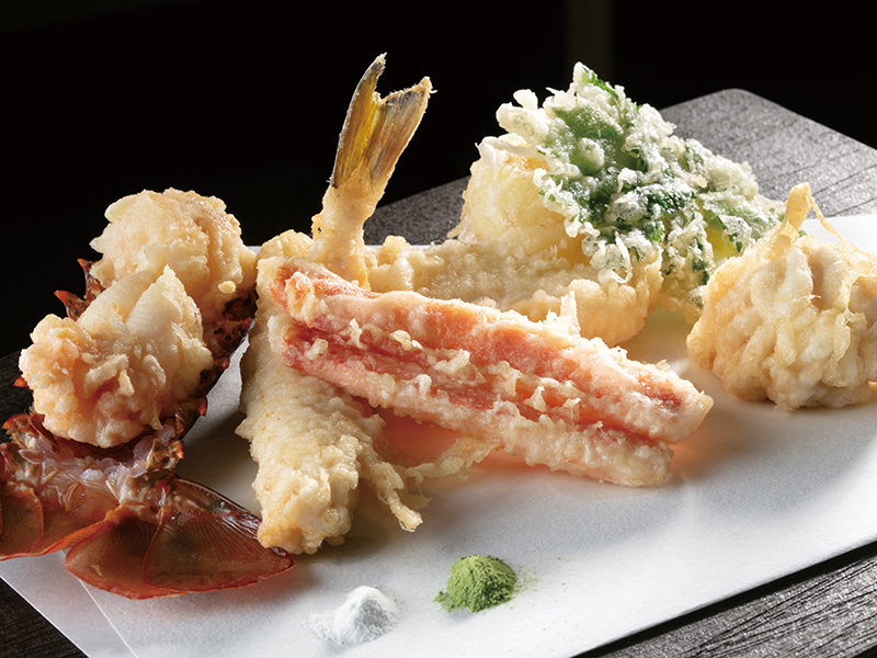 蟹と河豚の天ぷらコース